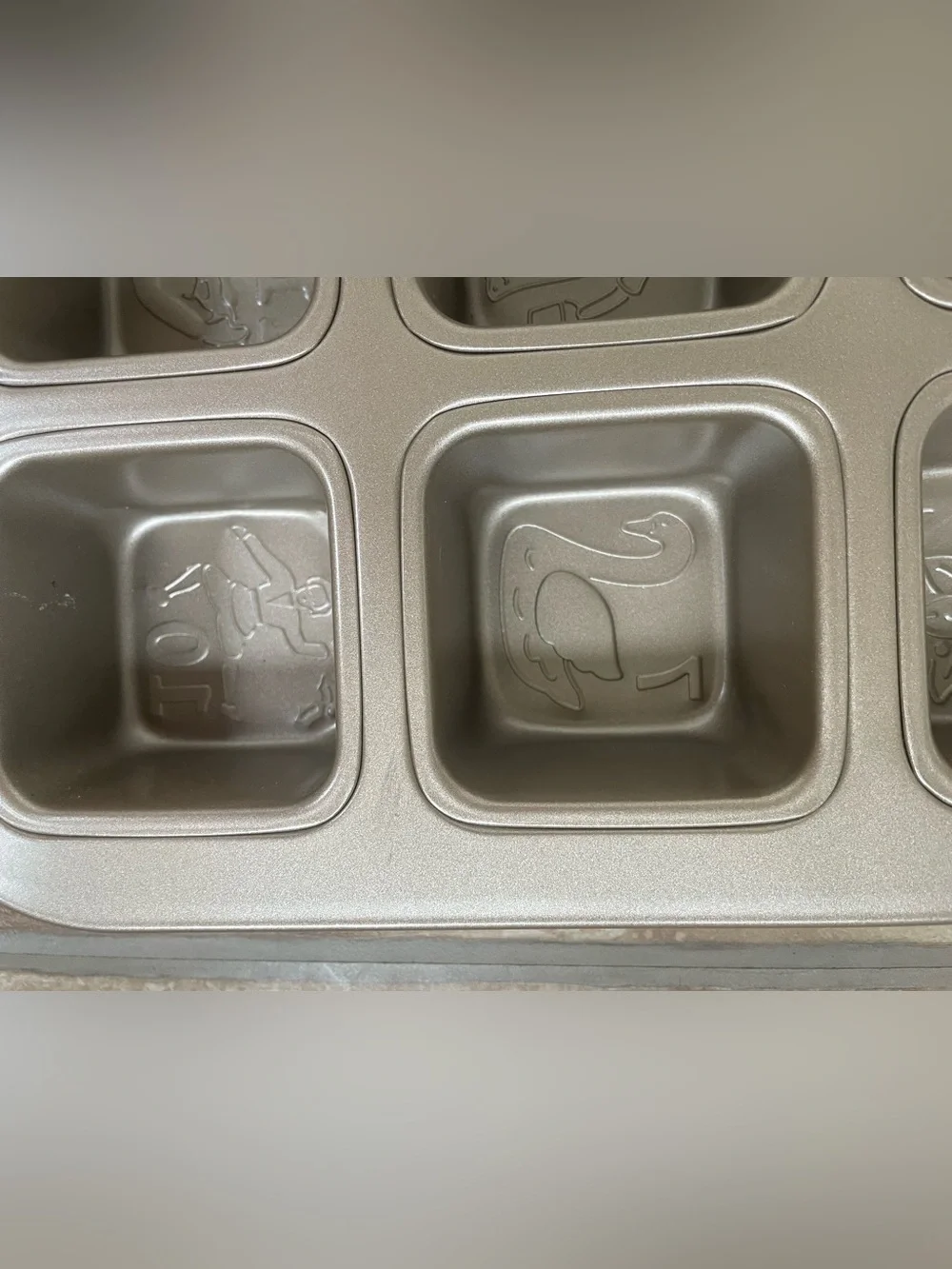 Twelve 12 Days of Christmas Holiday Non-Stick Baking Pan Cupcake Muffin Mold